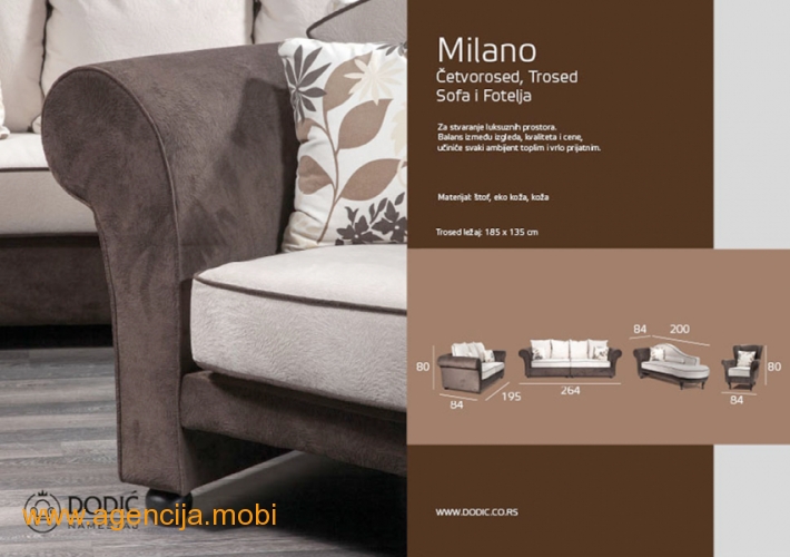 Milano cetvorosed, trosed, dvosed i fotelja Milano cetvorosed, trosed, dvosed i fotelja